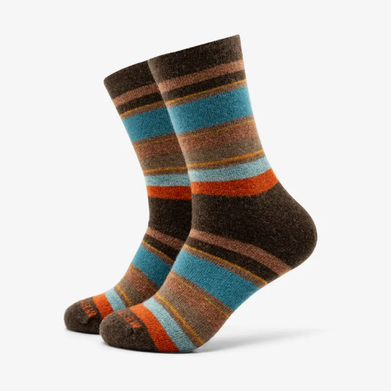 calcetines mujer lana ancha marrón tierra