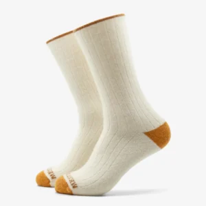 Calcetines de lana merina canalé crudo