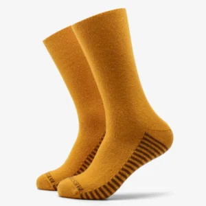 calcetines de lana merina lisos mostaza
