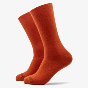 Calcetines lana merina lisos teja